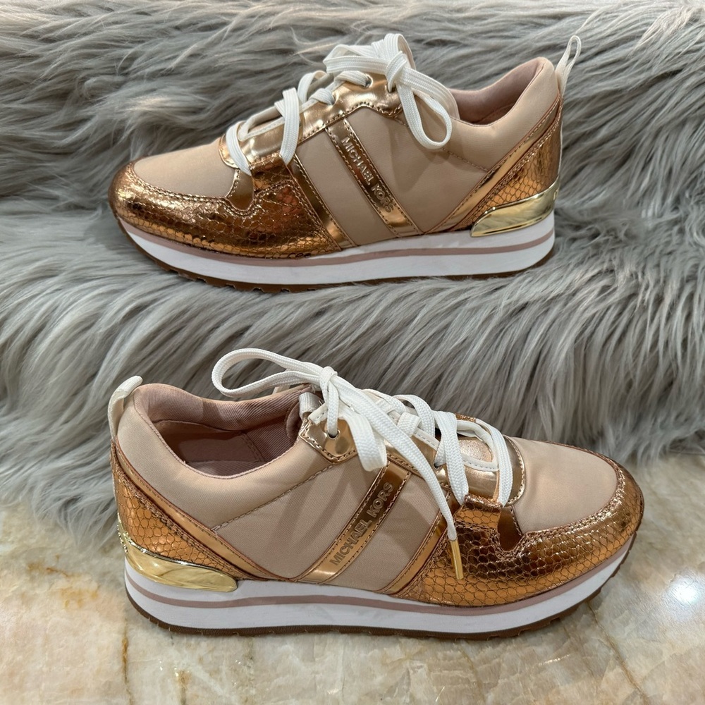 Michael by Michael Kors Pink Dash Lace-up Sneakers. New